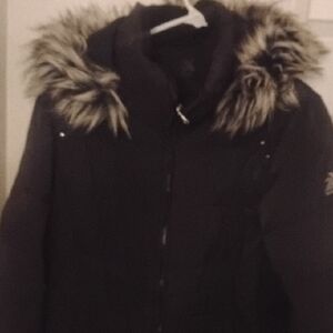 ZeroXposur Dark Puffer Jacket with Faux Fur Hood